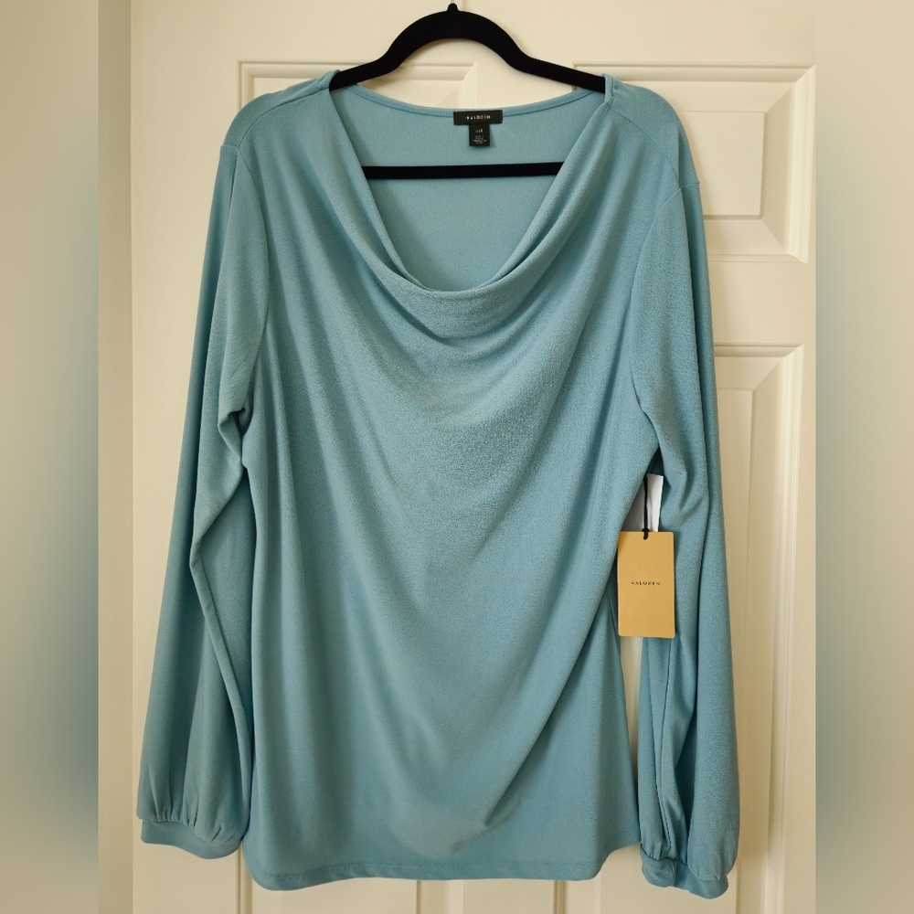 Halogen Sky Blue Long Sleeve Top NWT